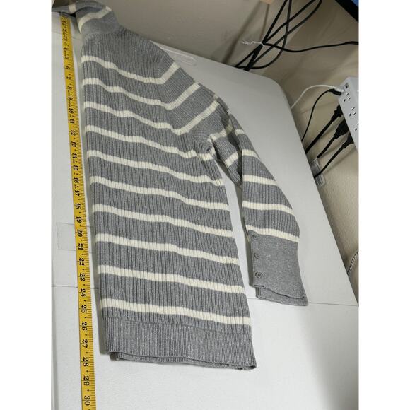 Talbots Sweater Womens 2X Gray Metallic Striped Turtleneck Stretch Office Travel - Picture 10 of 10